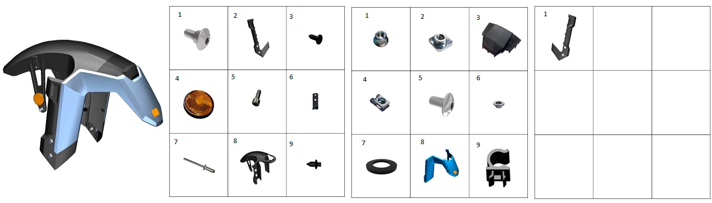 Подкрылок колеса переднего (21 колесо) синий