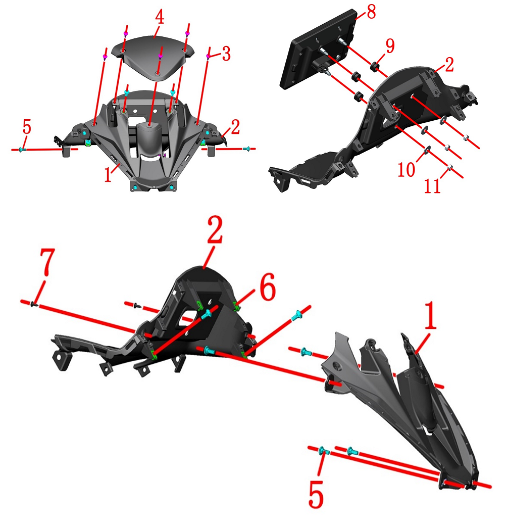 Сборка кронштейна лобового стекла