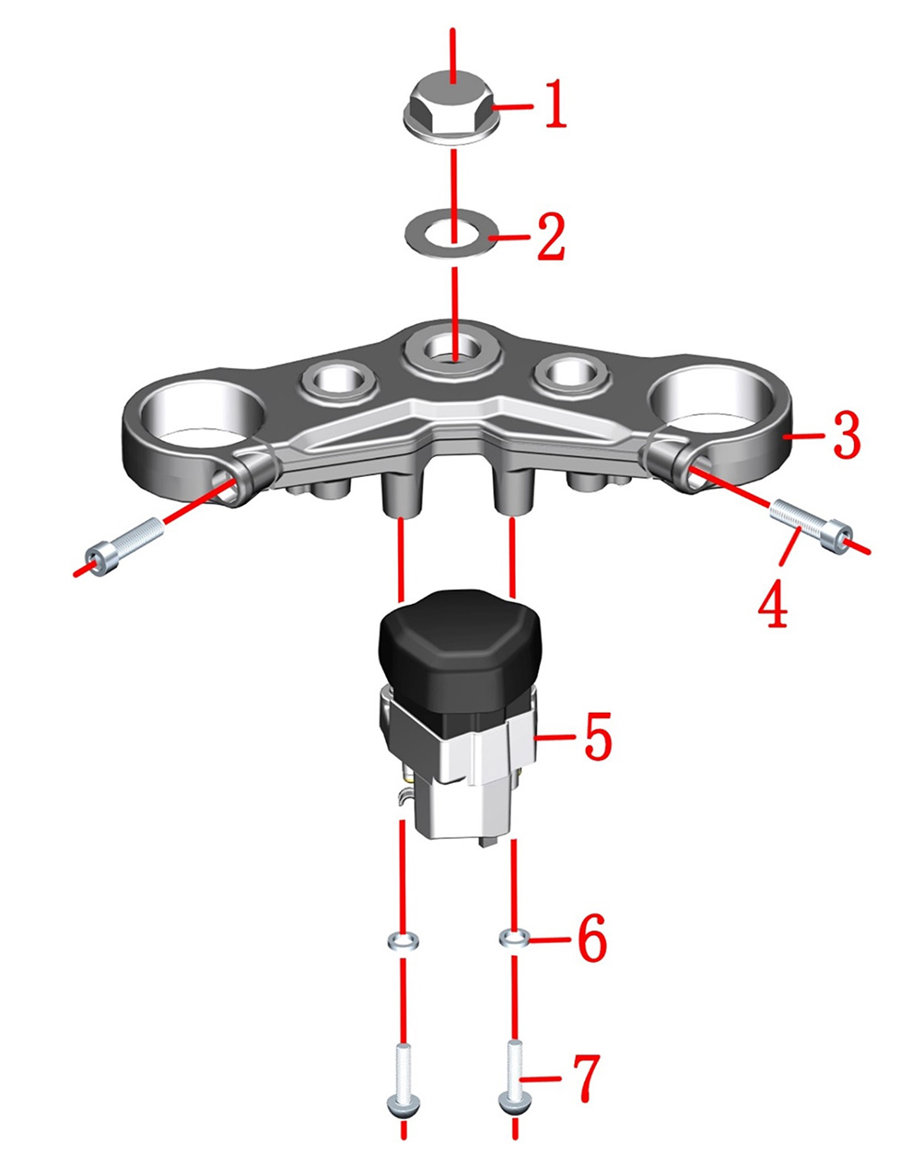 Верхняя часть кронштейна крепления руля