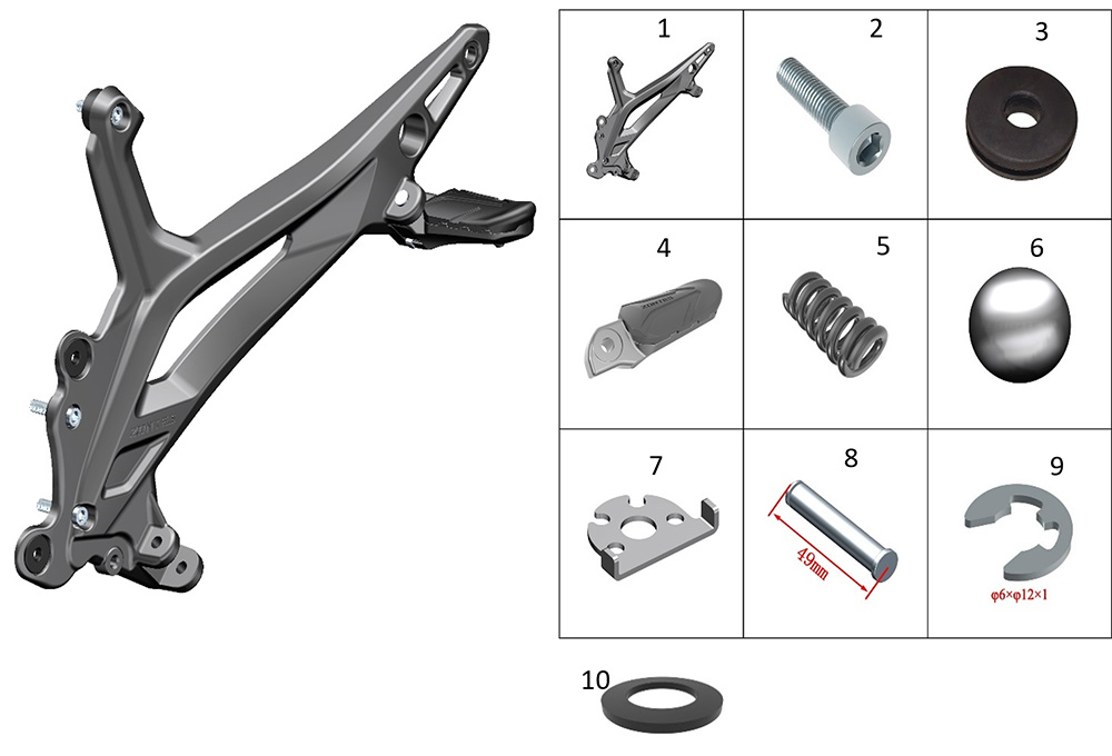 Кронштейн подножек левый