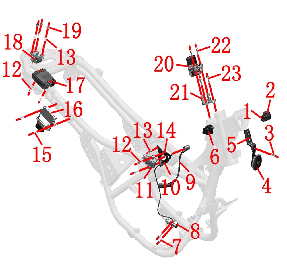 Электрокомпоненты на раме
