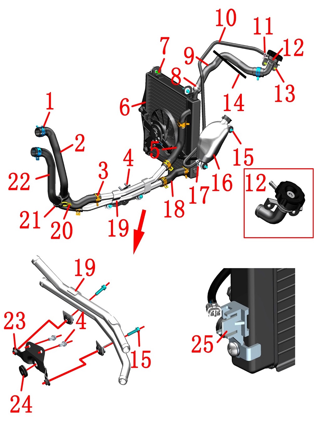 Сборка системы охлаждения