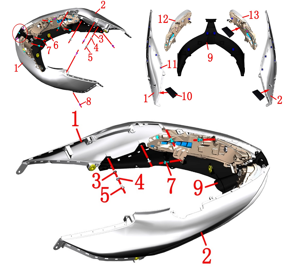 Крепеж обтекателя заднего