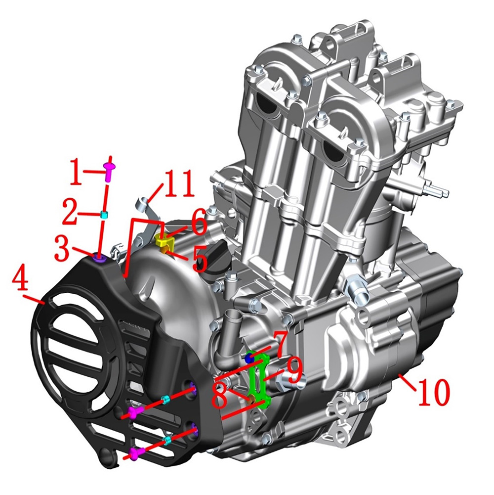 Правая накладка  двигателя
