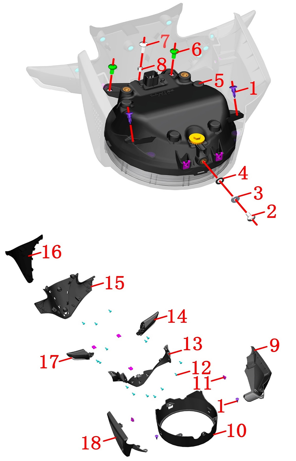 Крепление передней фары-2