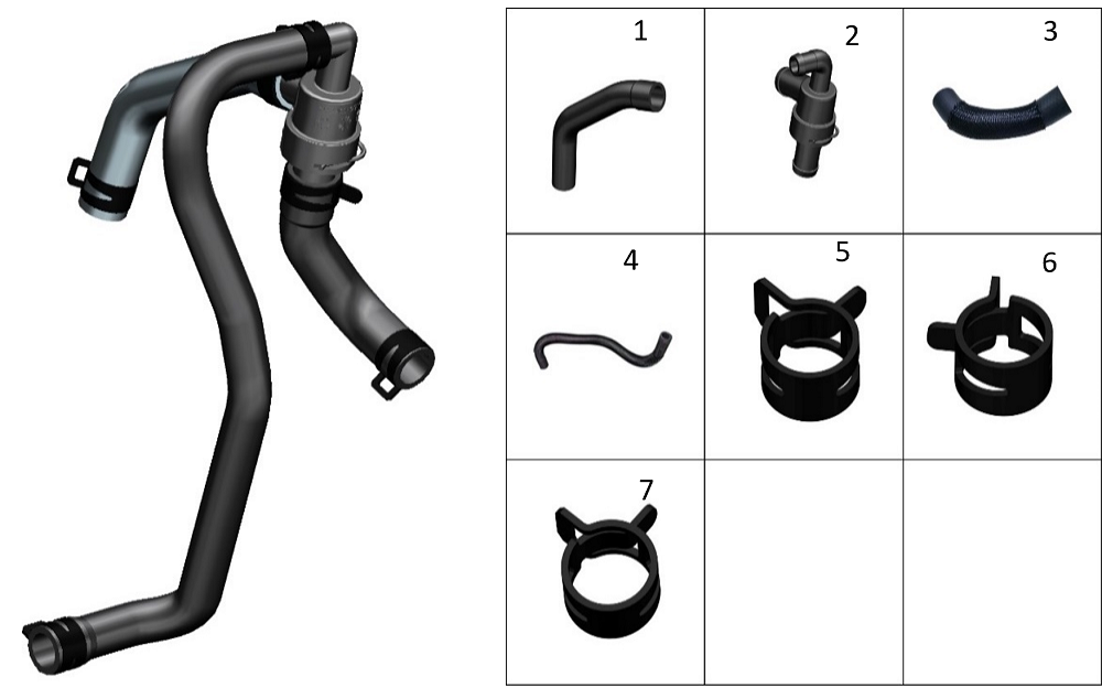 Патрубок системы охлаждения