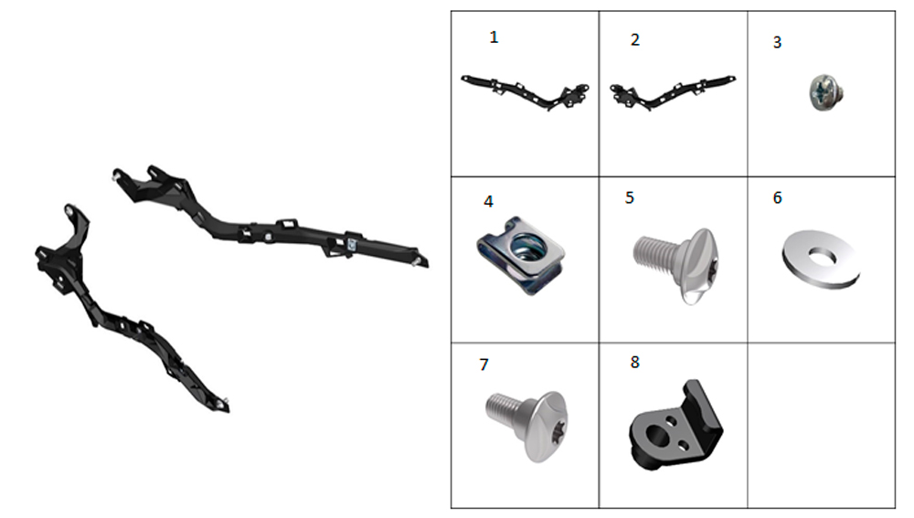 Кронштейны крепления крышки обшивки топливного бака в сборе