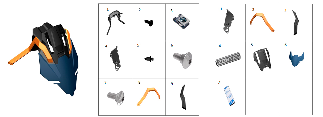 Облицовка панели передней внешняя (синяя)