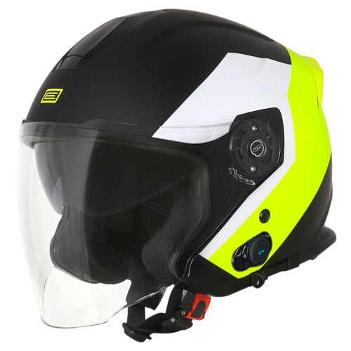 Шлем открытый со стеклом ORIGINE PALIO Eko (черный/Hi-Vis желтый матовый, L, 020035-823-8618)