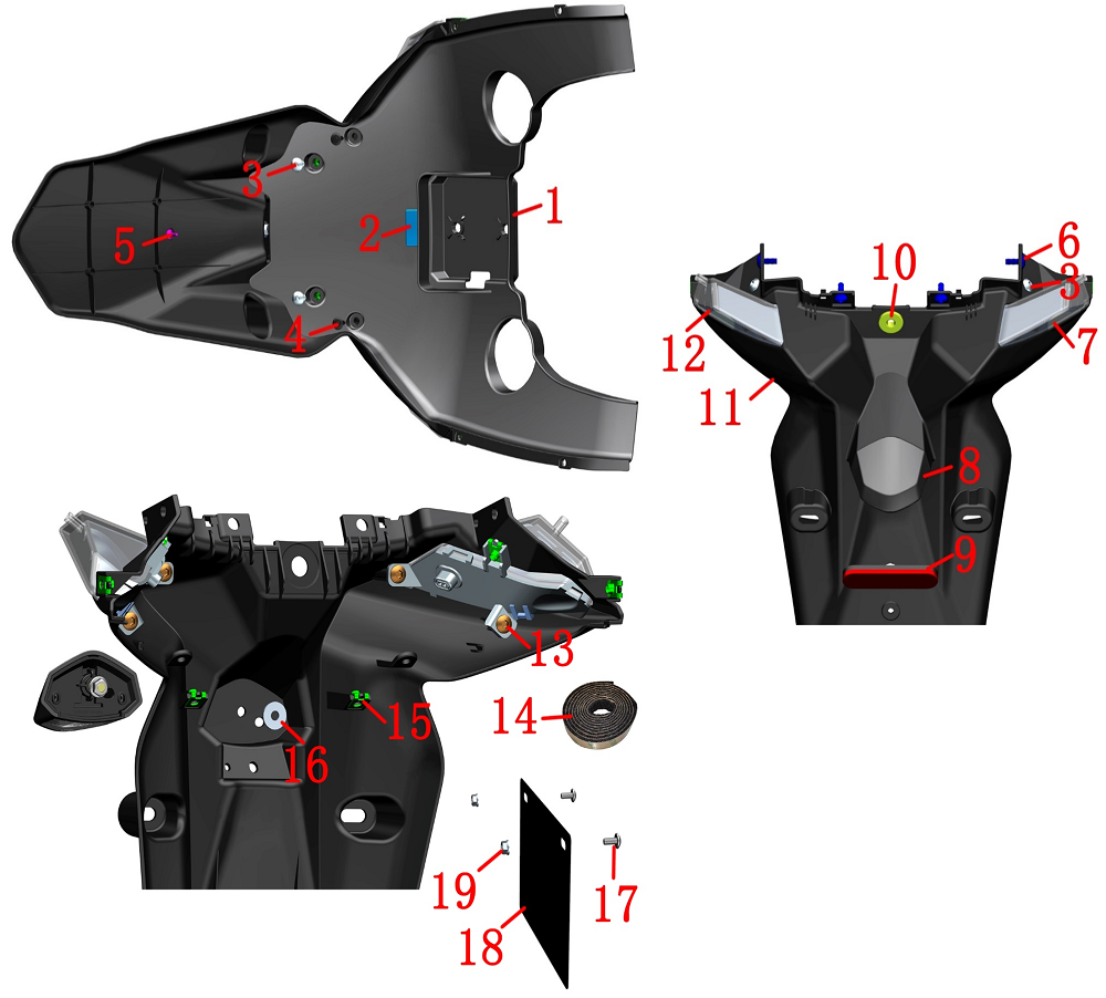 Заднее крыло в сборе