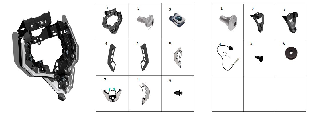 Кронштейн панели передней внутренний в сборе (коричневые вставки)