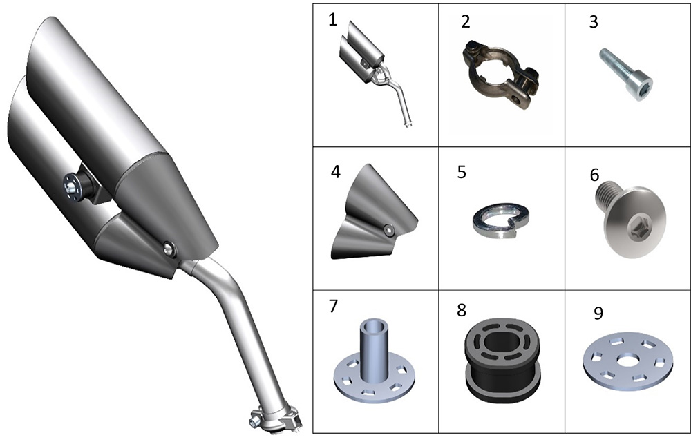 Задняя часть глушителя