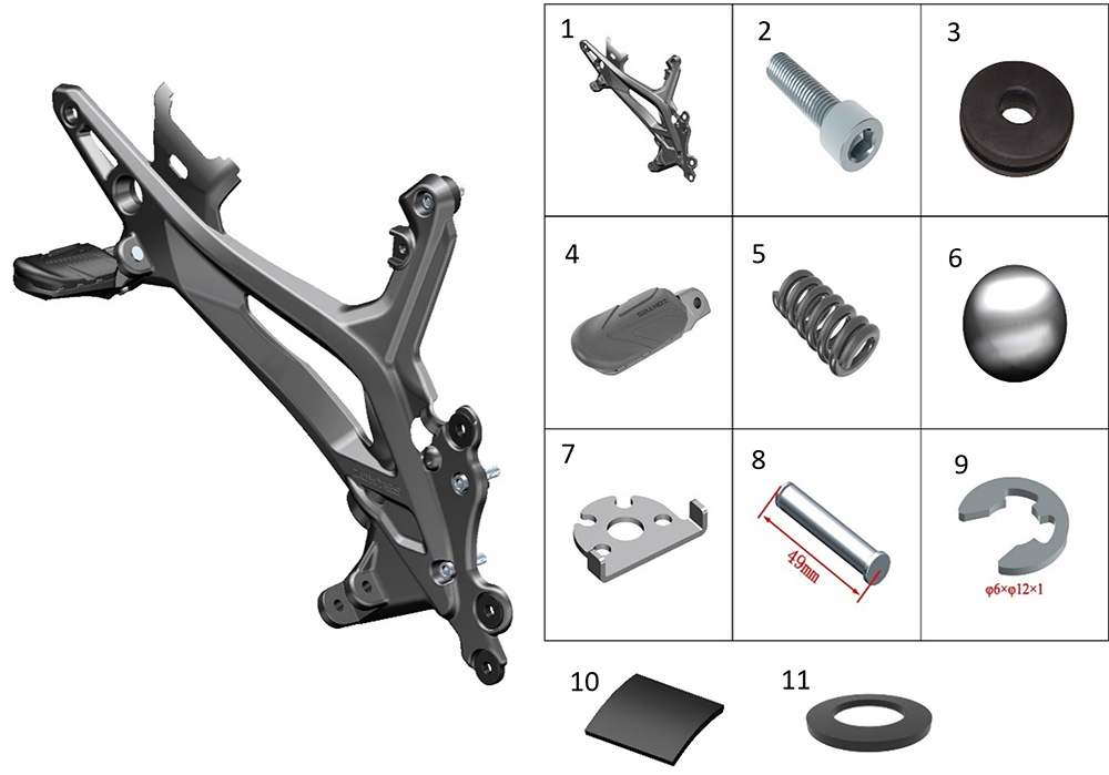 Кронштейн подножек правый
