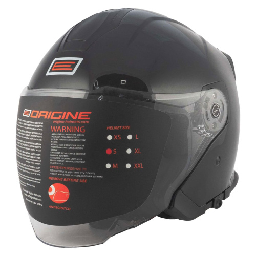 Шлем открытый со стеклом ORIGINE PALIO Solid (черный глянцевый, L, 020035-823-8978)