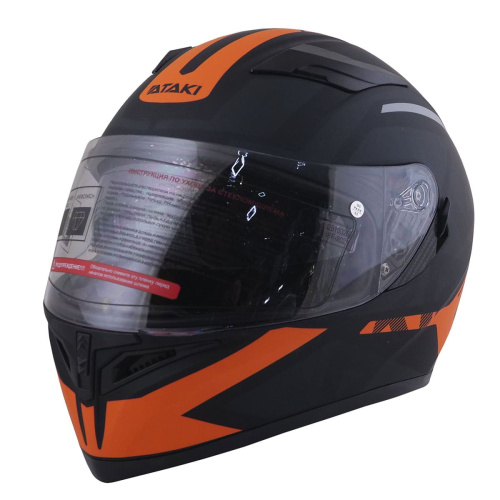 Шлем интеграл ATAKI JK316 Route (черный/оранжевый матовый, XL, 020229-825-3272)