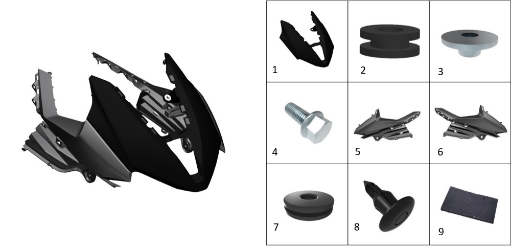 Облицовка передняя (черный цвет)