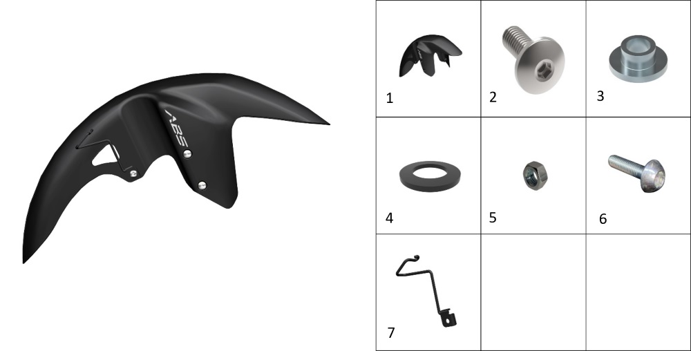 Крыло переднее (черный цвет)