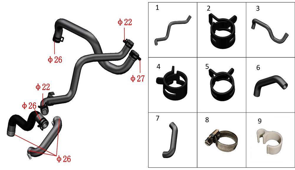 Патрубок системы охлаждения