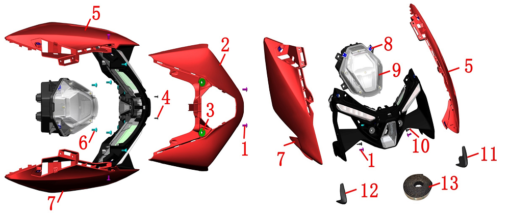 Передняя панель в сборе