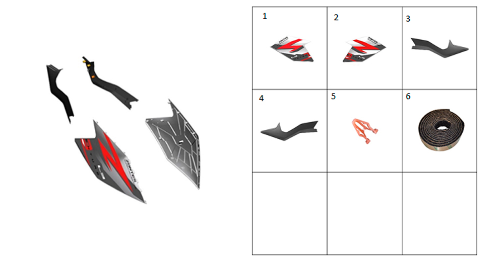 Облицовки бака топливного (перламутровая-белая)