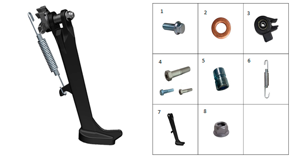 Подножка боковая (версия с низким сиденьем)
