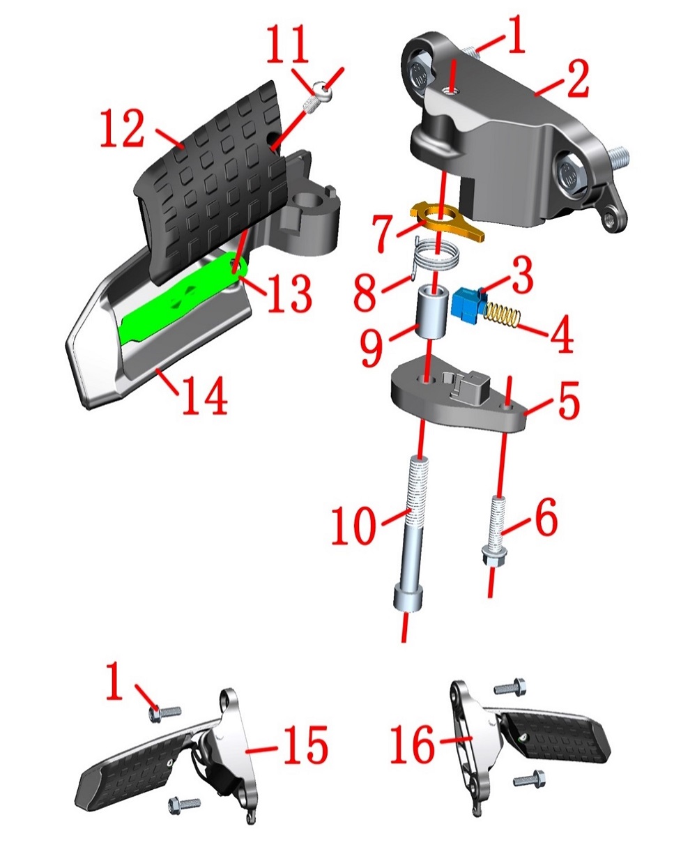 Задняя левая подножка (новый образец)