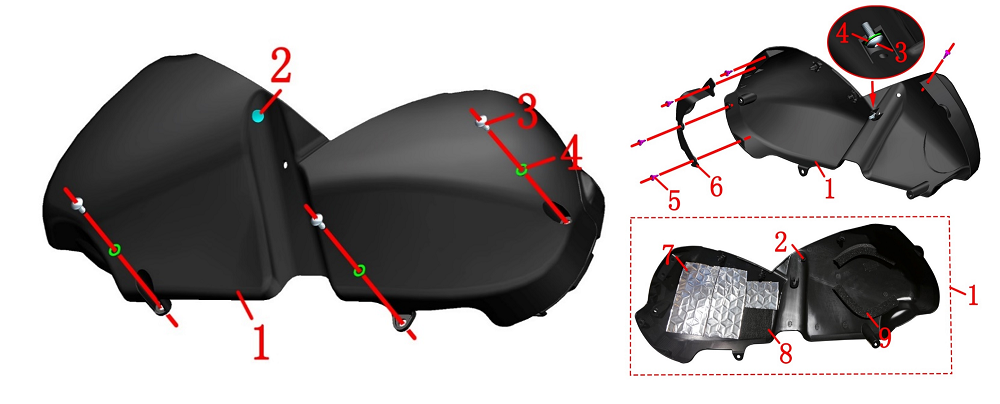 Облицовка короба воздушного фильтра