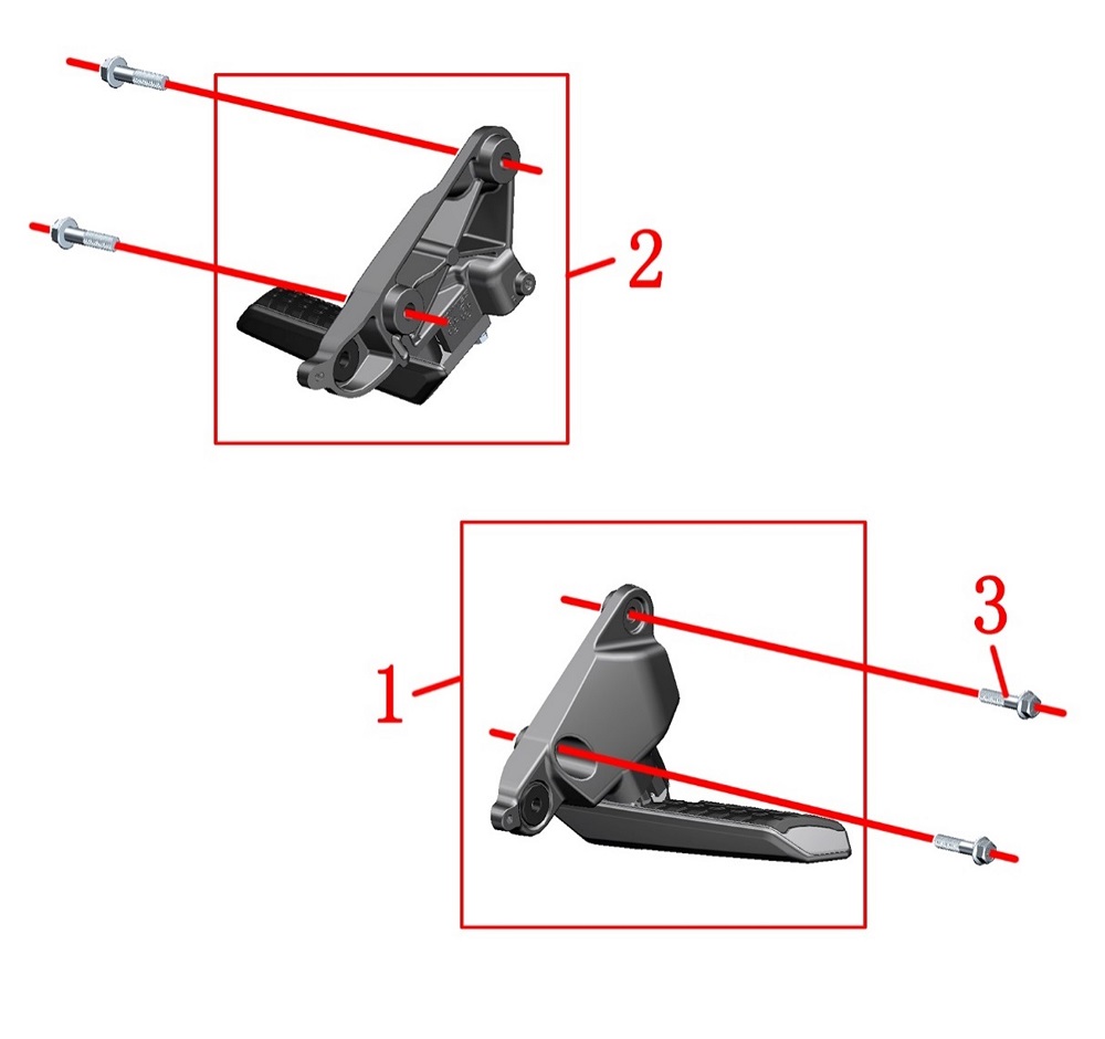 Задняя правая педаль в сборе