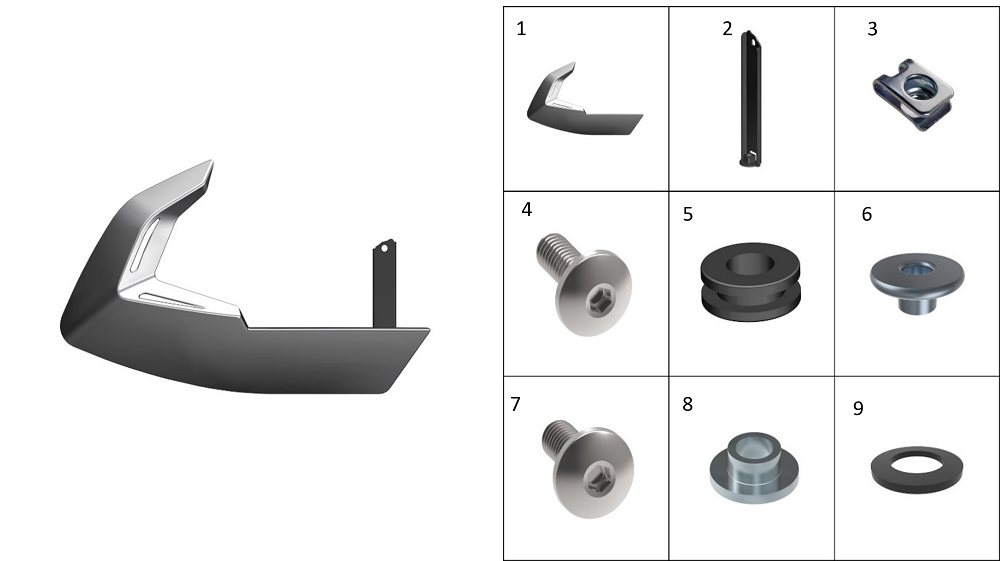 Левая часть нижнего обтекателя(серебро)