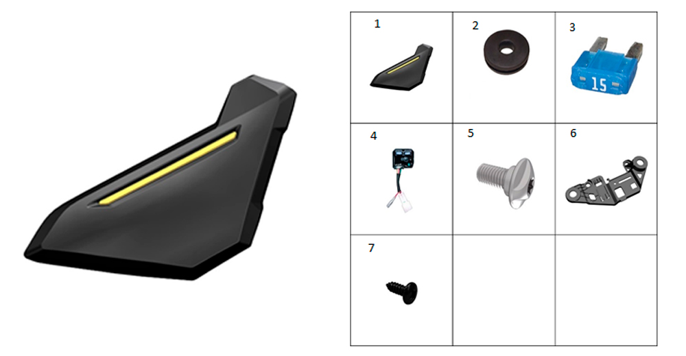 Облицовка блока USB порта (черная с желтой полосой)
