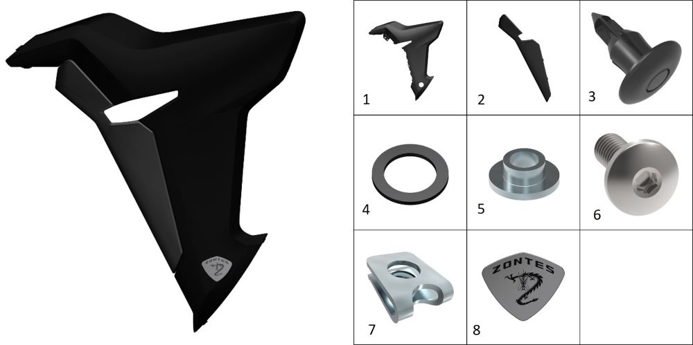 Пластик боковой левый (черный цвет)